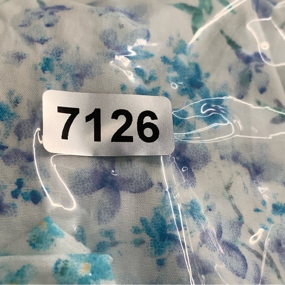 ZARA Blue Floral Print Cotton Poplin Dress Size Small - Picture 7 of 7